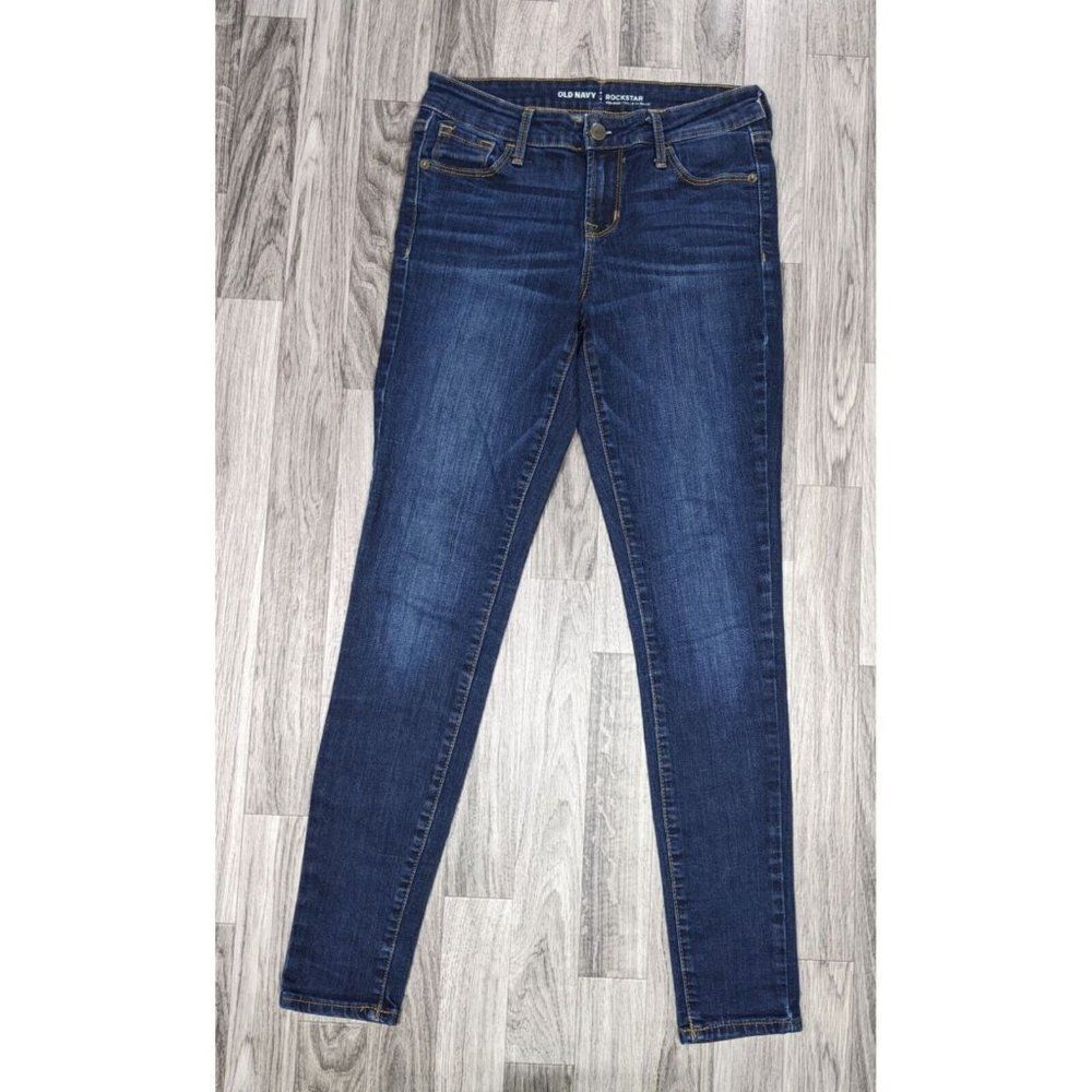 Old Navy Womens‎ Size 2 Regular Rockstar Mid Rise Skinny Denim Blue Jeans